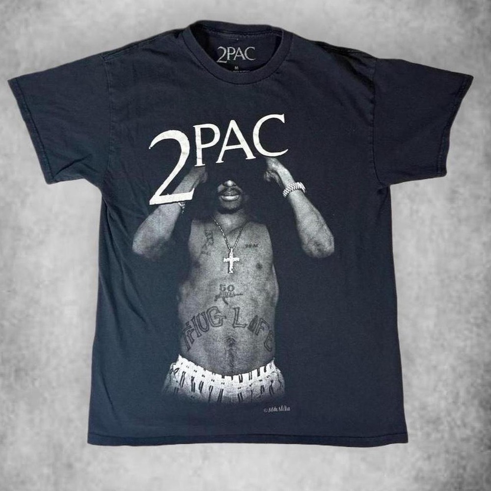2PAC Bravado Graphic Tee Mens Size M Black Streetwear Rap Hip Hop T-Shirt